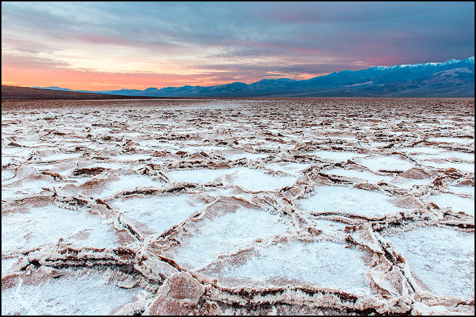 Sunrise over Badwater Salt Pan; Death Valley